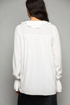  PENDA • Luxury Designer Fashion  •  Charming Crepe de Chine Satin Blouse • Back