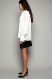  PENDA • Luxury Designer Fashion  •  Charming Crepe de Chine Satin Blouse • Side