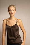  PENDA • Luxury Designer Fashion  • Sustainable  Silk Tencel Camisole Top • Front